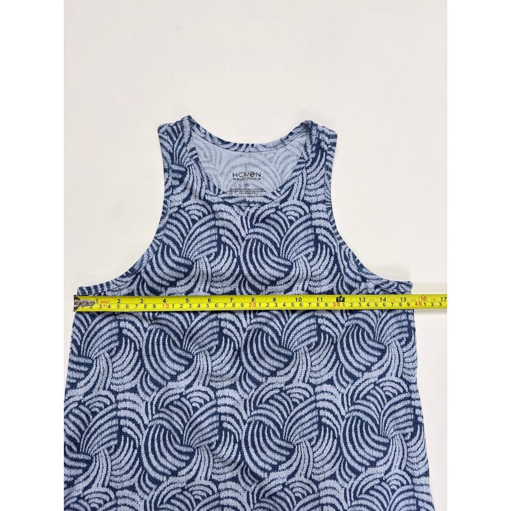 Haven Well Within Organic Cotton Blue White Abstract Print Swing Dress Coastal - Picture 14 of 14